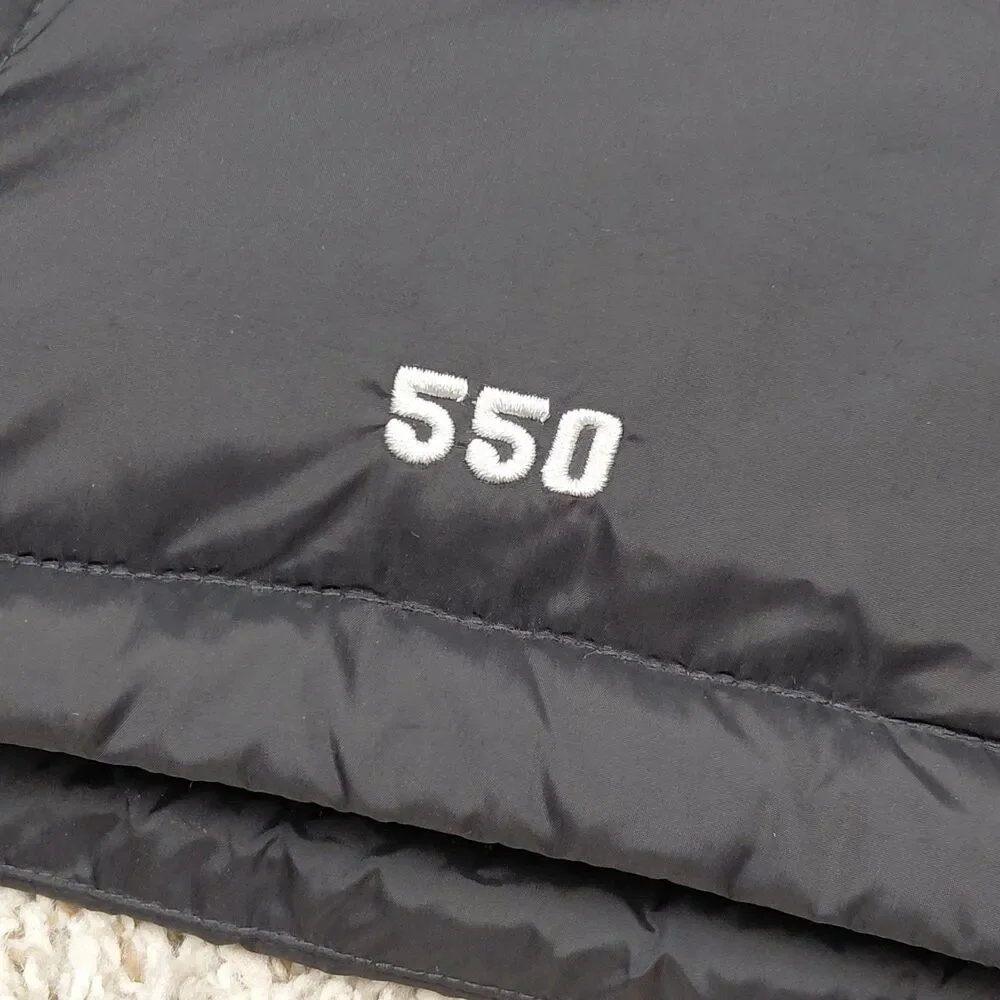 The North Face 550 Down Puffer Vest Men's Large Black Puff Full Zip Up